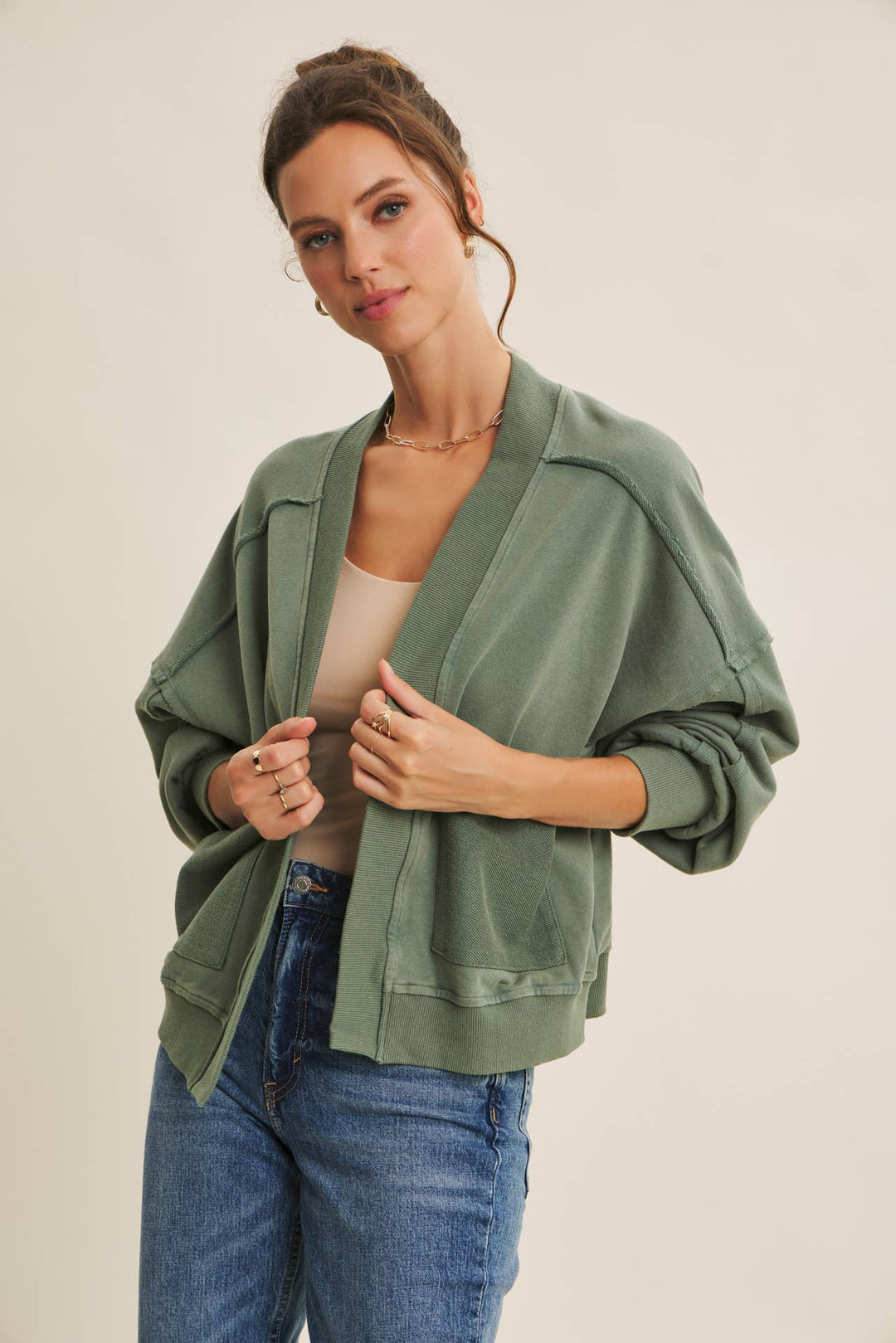 In february | Mineral Washed French Terry Cardigan