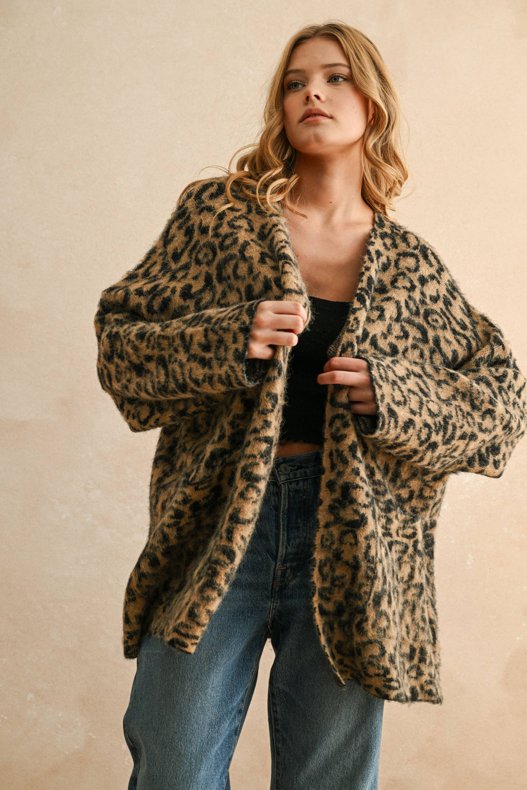 Miou Muse | Leopard Print Oversized Cardigan