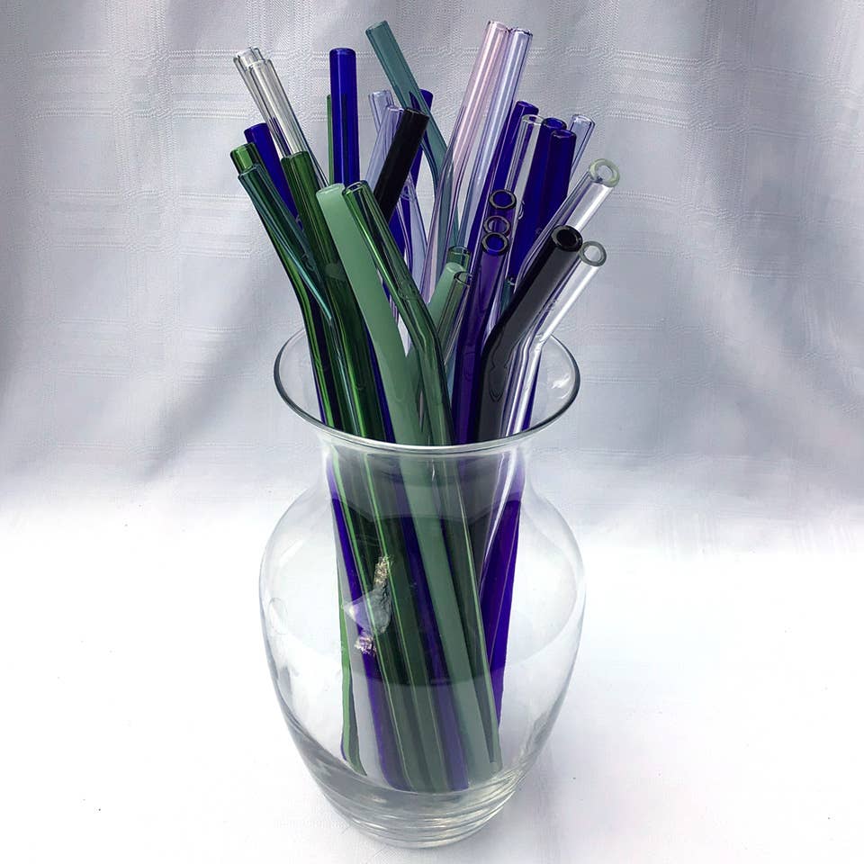 HeartStraws | Reusable Glass Straw 9" x 9mm Bent