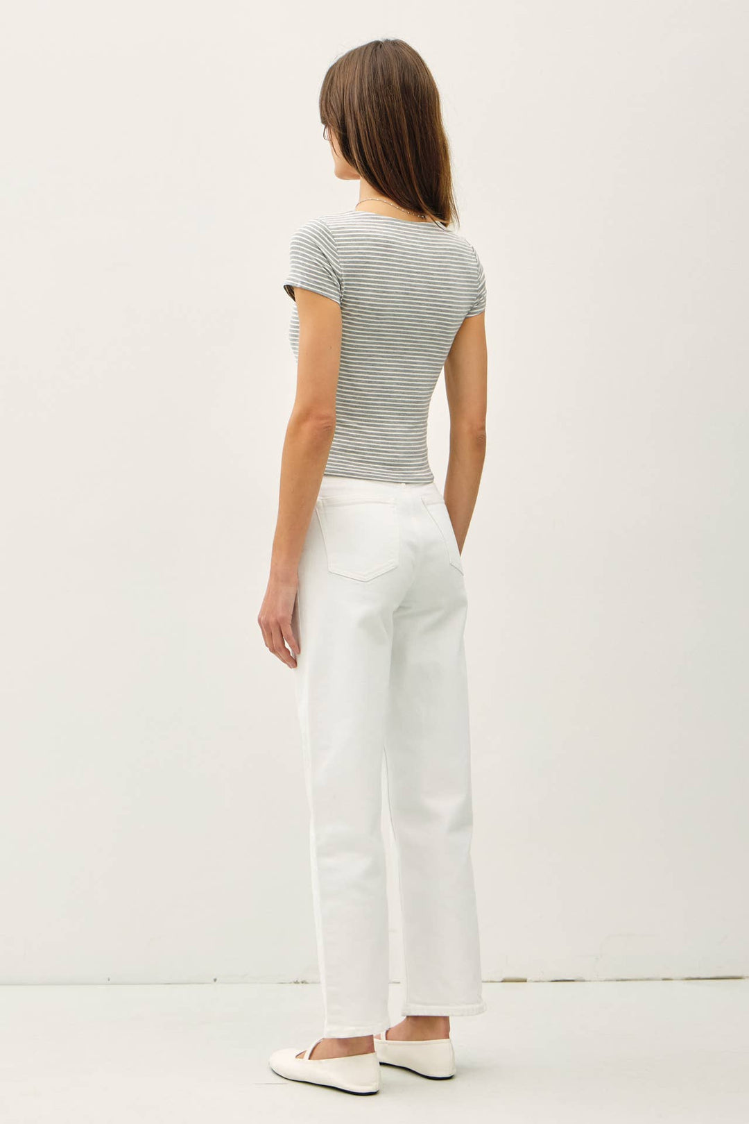 Be Cool | Ultra Soft Double Lined Striped Square Neck Top