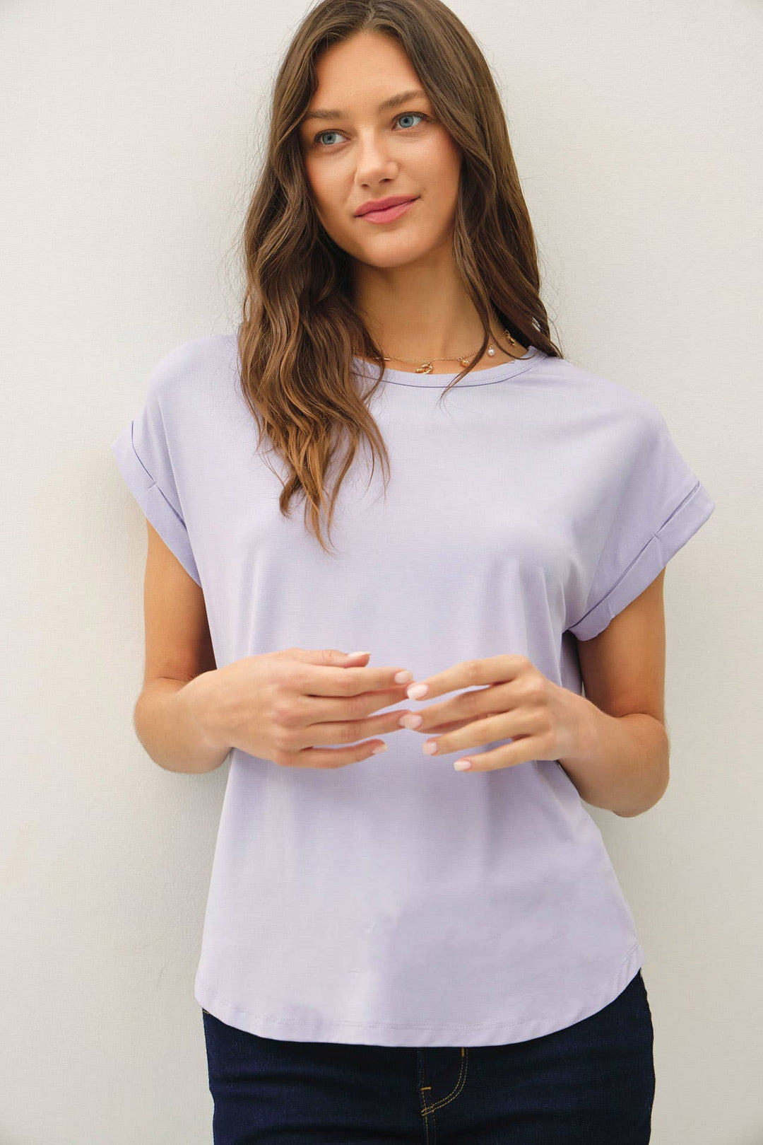 Be Cool | Bamboo Model Round Neck Dolman Cap Sleeve Shirt