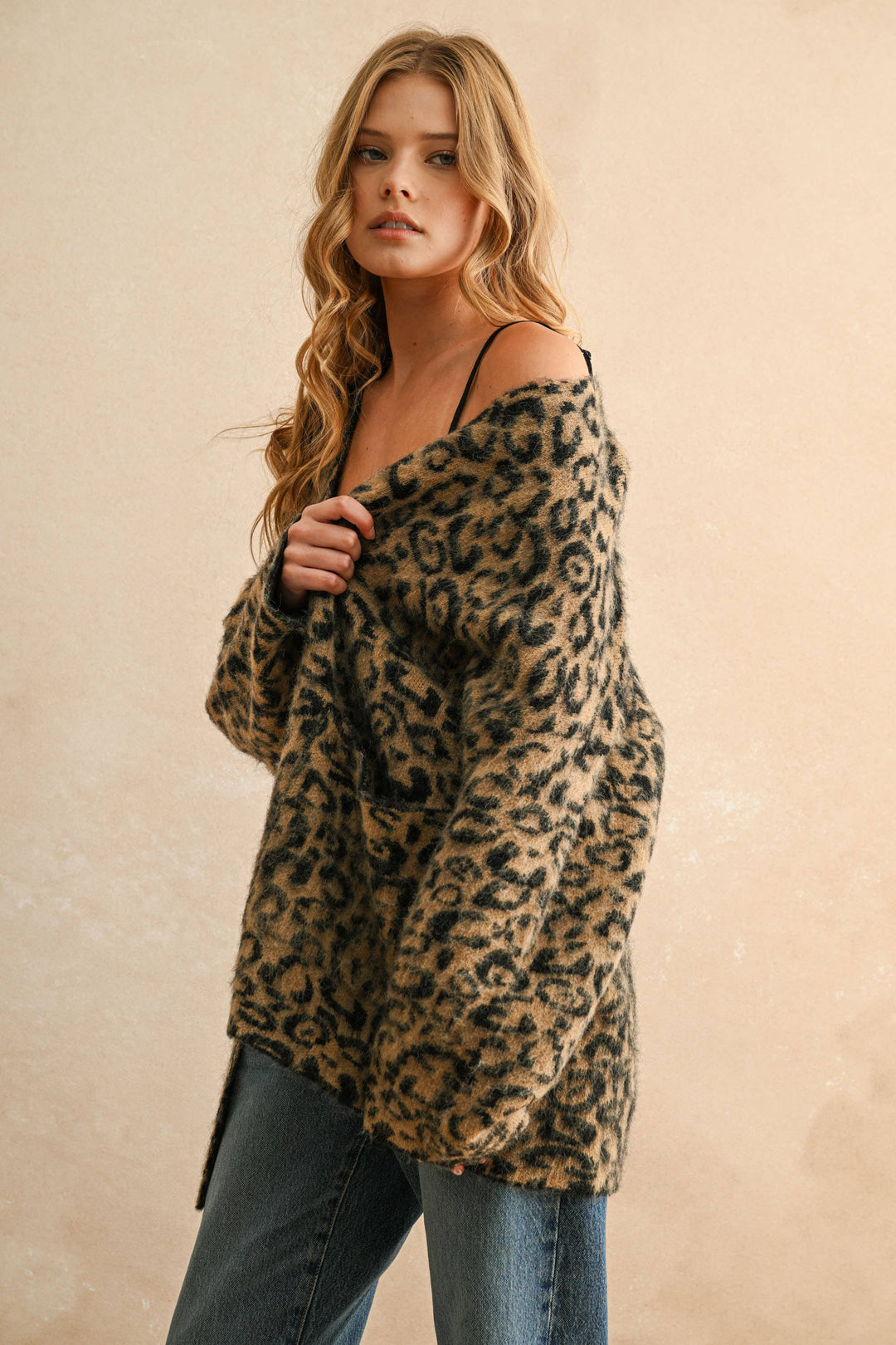 Miou Muse | Leopard Print Oversized Cardigan