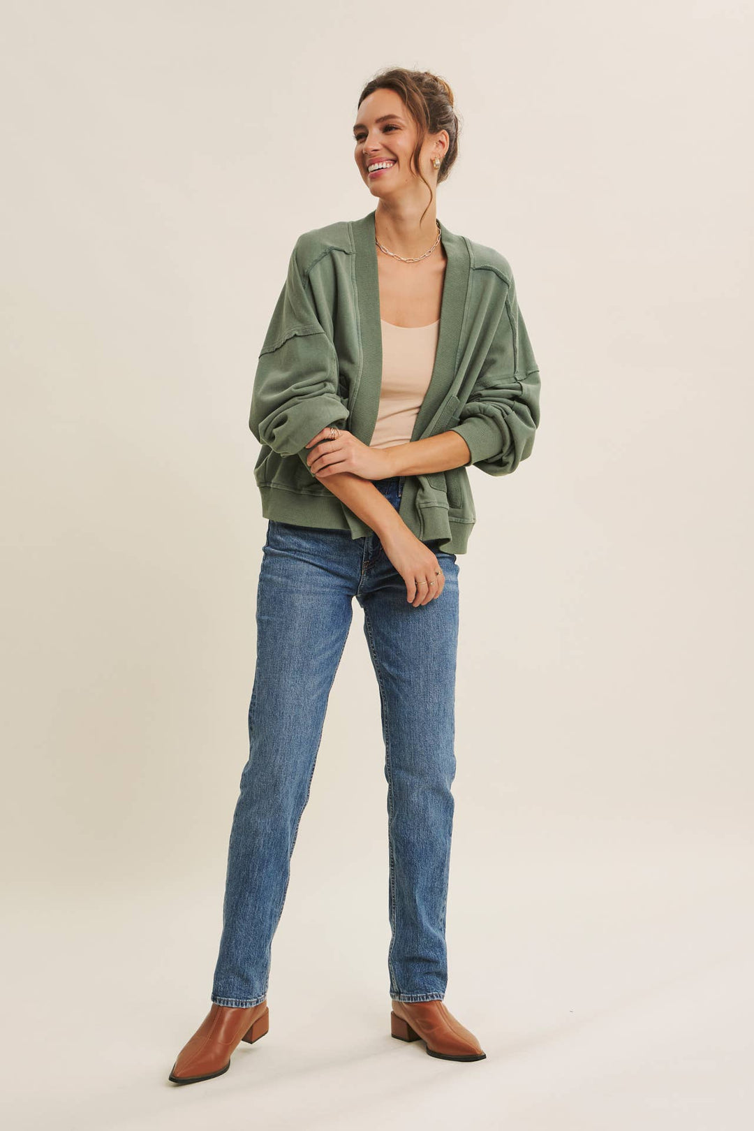 In february | Mineral Washed French Terry Cardigan