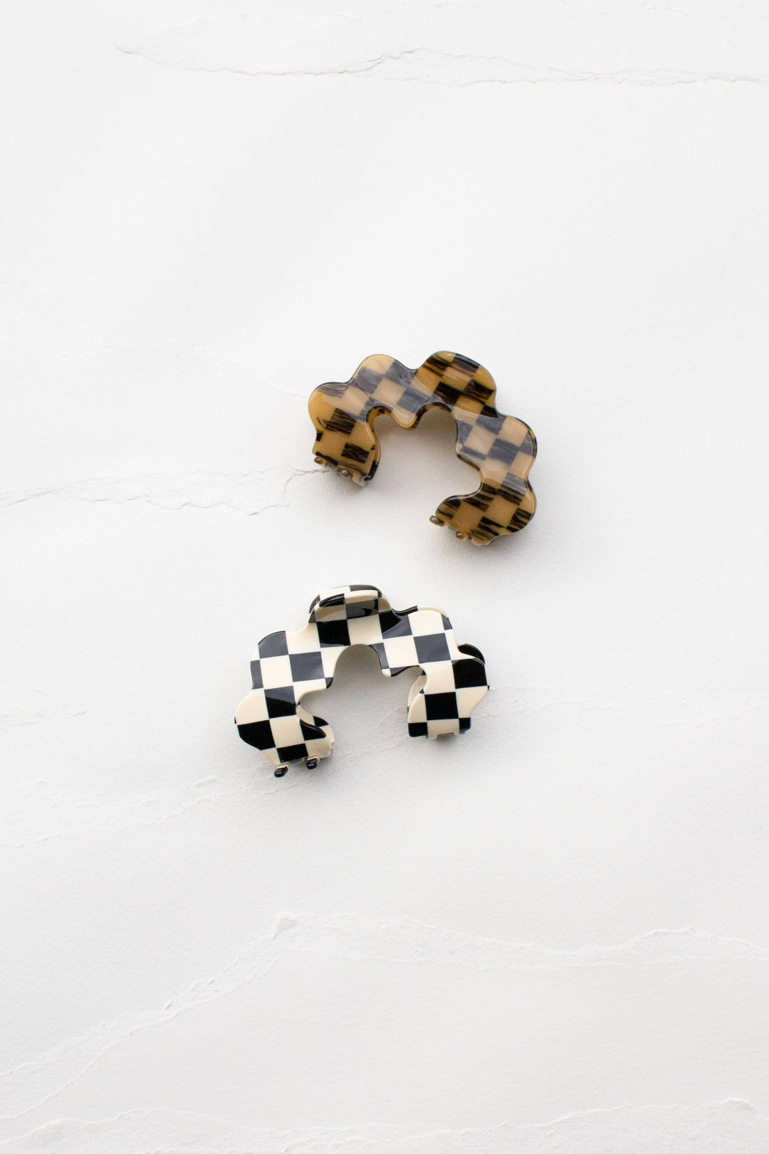 Tiepology | Eco Wave Cloud Checkerboard Pattern Hair Claw Clip
