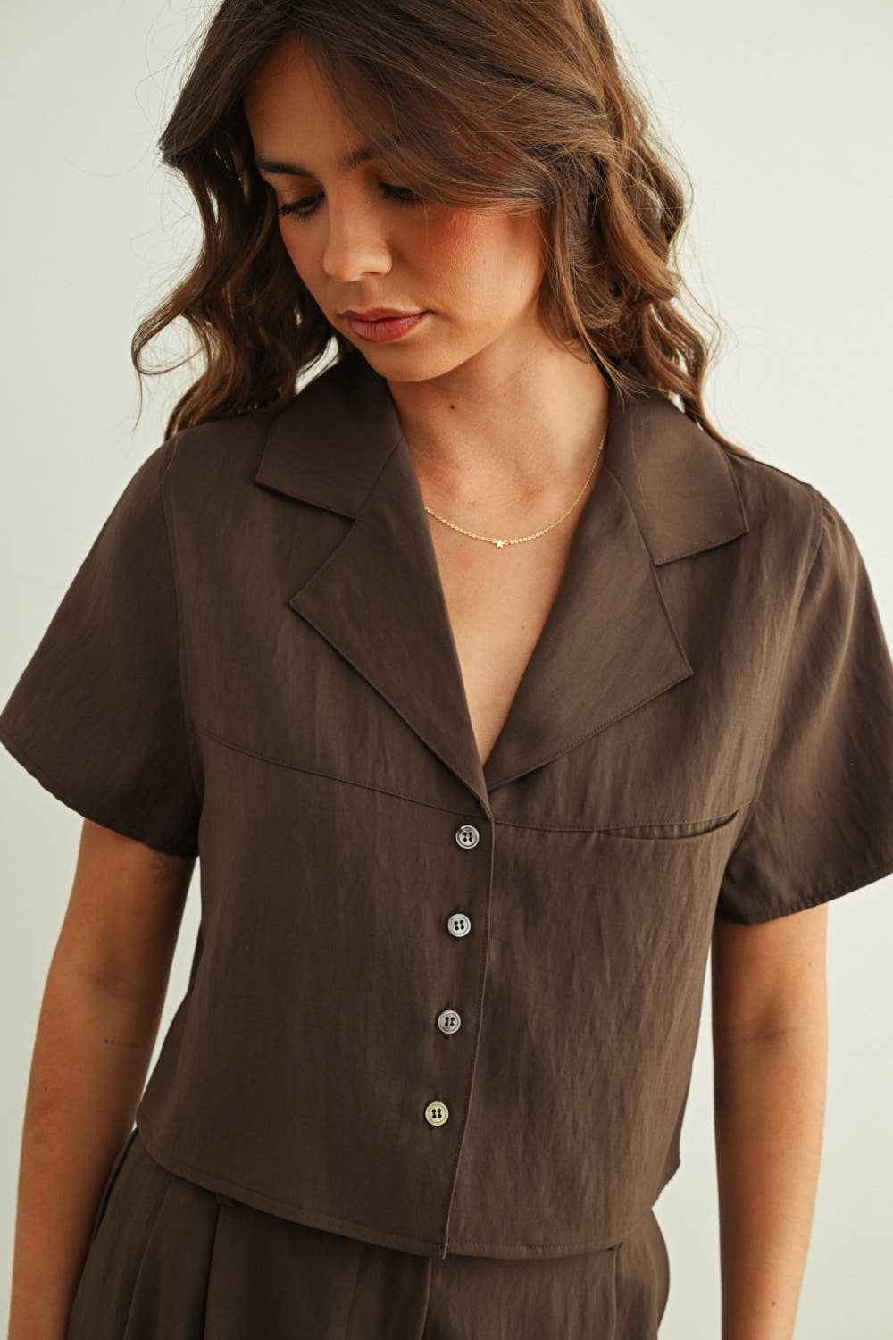 Miou Muse | Soft Rayon Button Front top