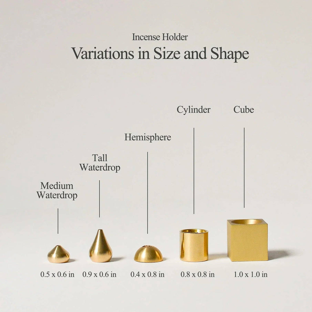 Cedar and Myrrh | Medium Waterdrop Brass Incense Holder