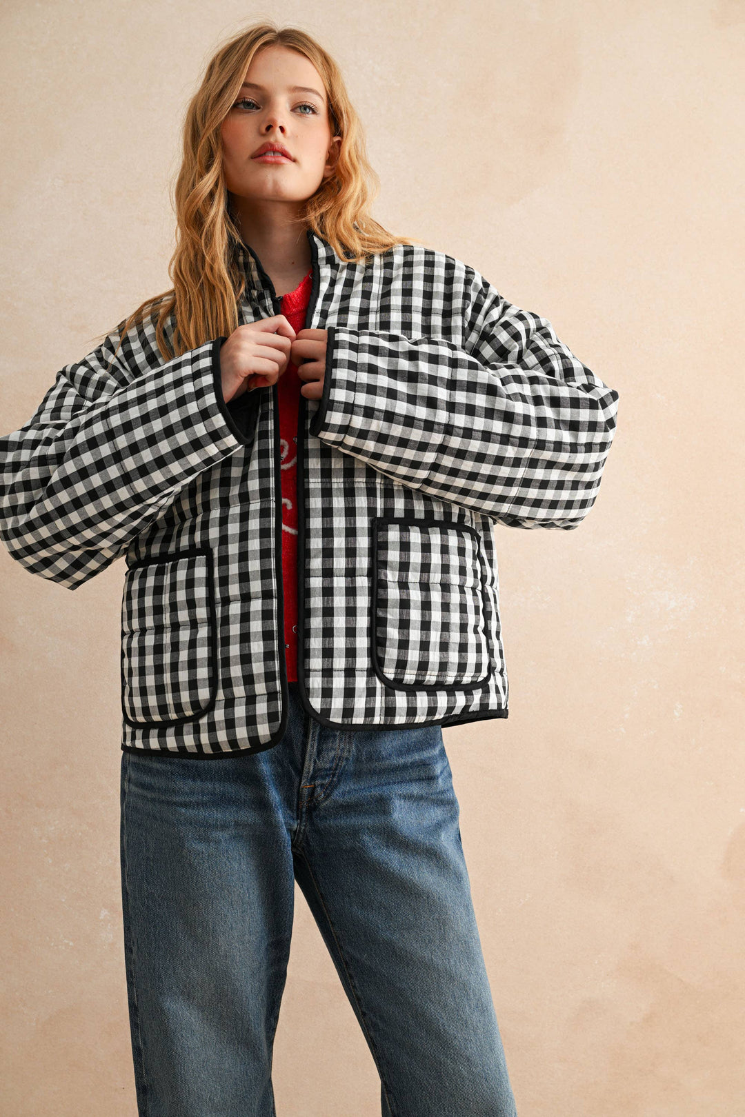 Miou Muse | Gingham Print Jacket