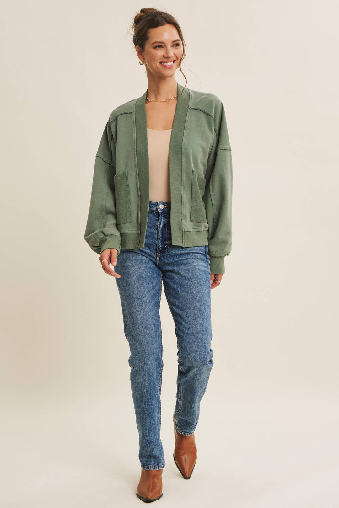 In february | Mineral Washed French Terry Cardigan