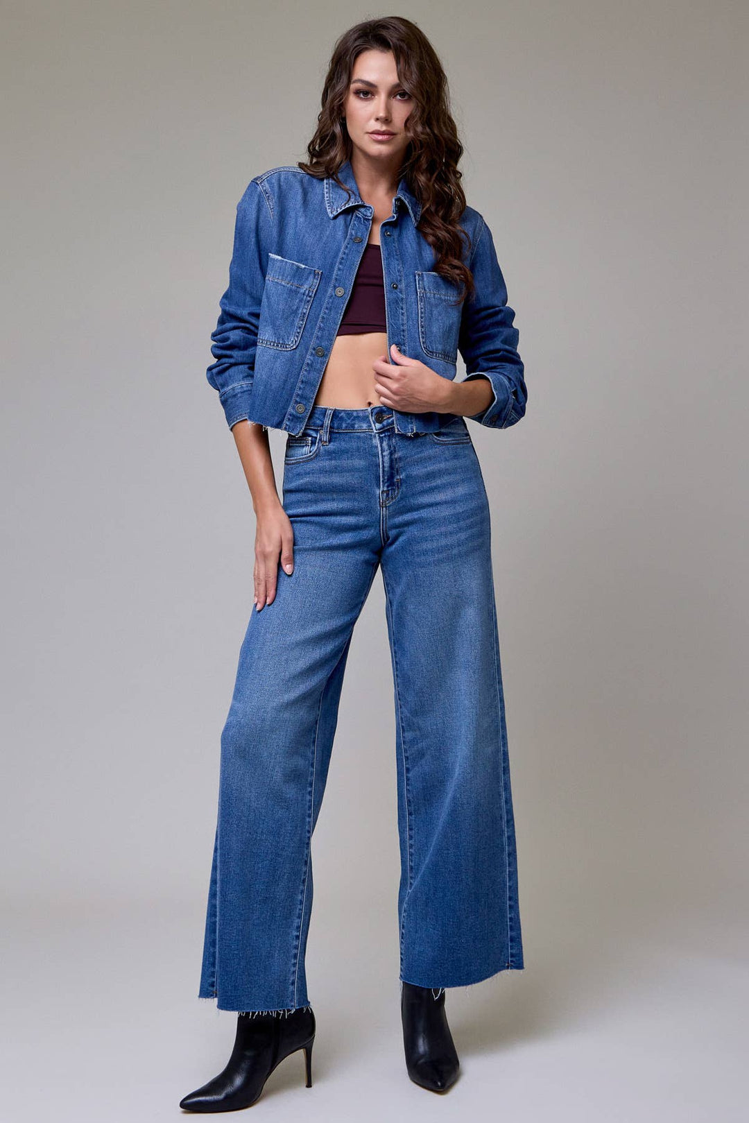 Hidden Jeans | Dark Wash Clean Stretch 31" Inseam Wide Leg