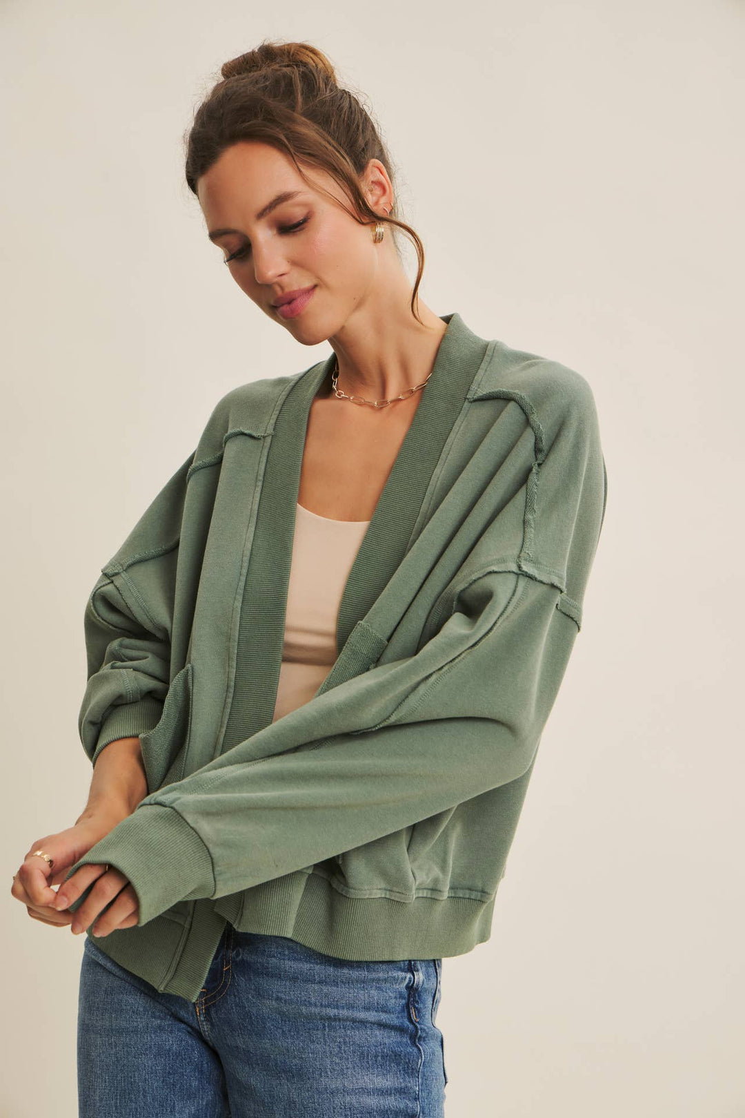 In february | Mineral Washed French Terry Cardigan