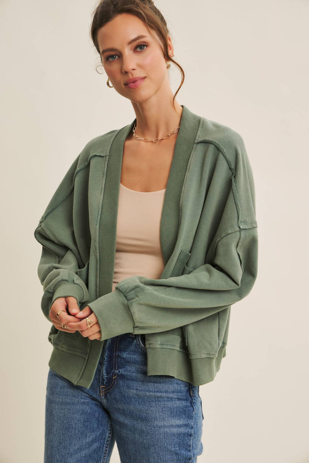 In february | Mineral Washed French Terry Cardigan