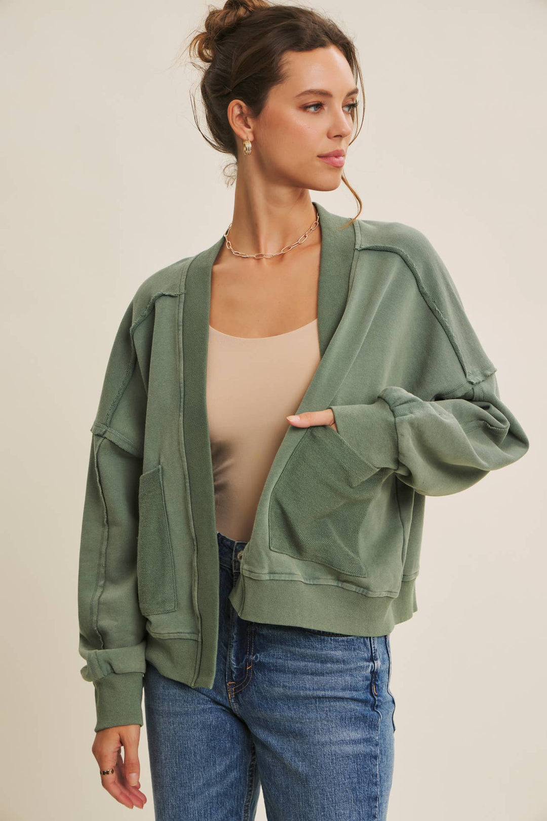 In february | Mineral Washed French Terry Cardigan