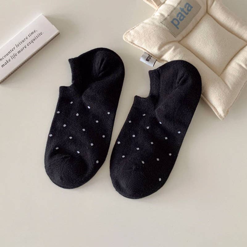 Sweetkama | Ladies Polka Dot Knit Boat Socks