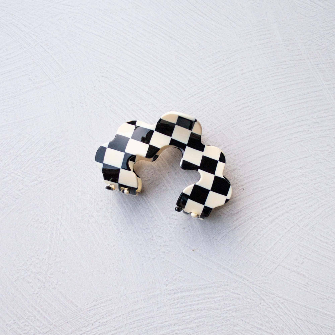 Tiepology | Eco Wave Cloud Checkerboard Pattern Hair Claw Clip