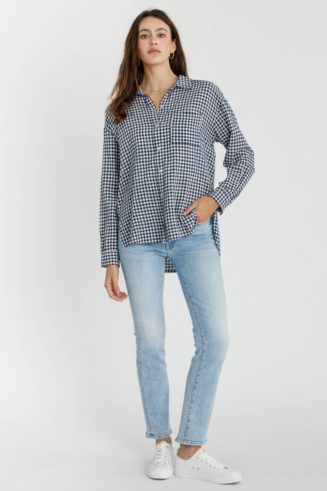 Be Cool | Gingham Long Sleeve Button Up Shirt