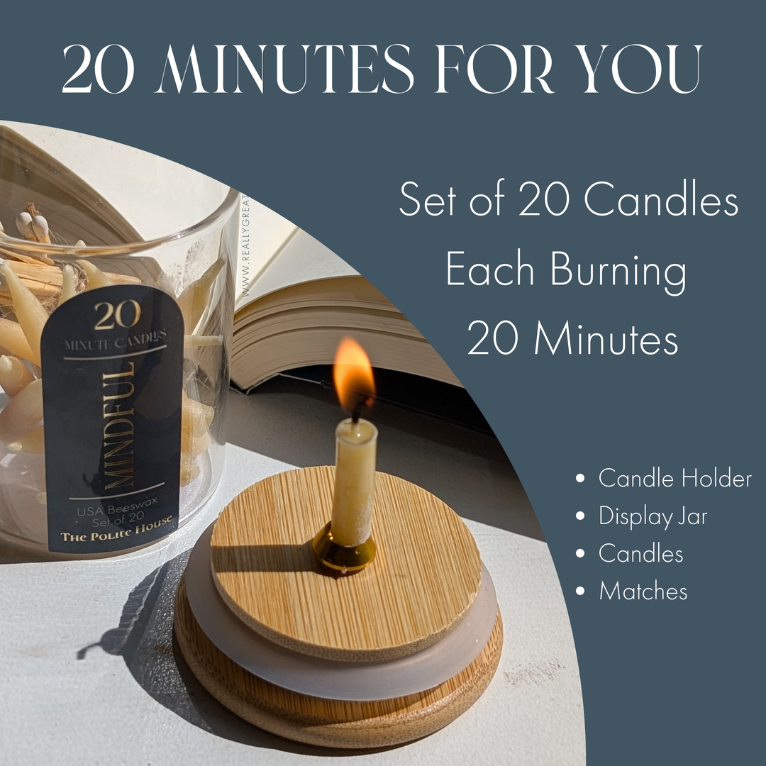 The Polite House | 20 Minute Beeswax Candle Set: Mindful (Set of 20)