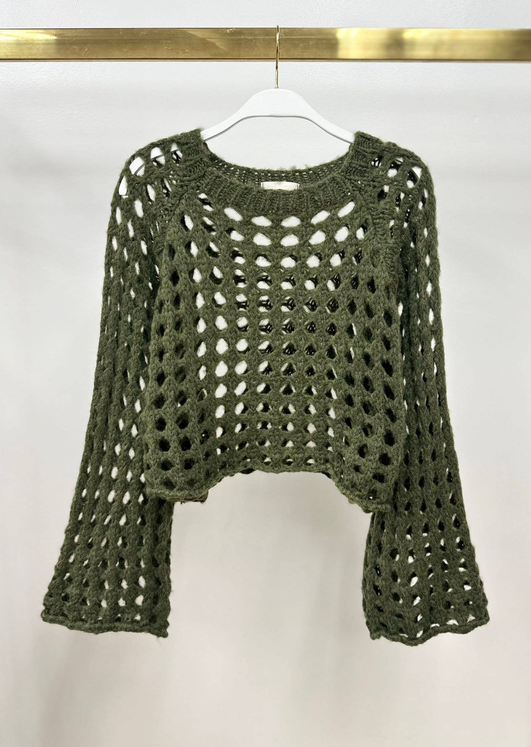 Milio Milano | Cropped Open Knit Fuzzy Sweater