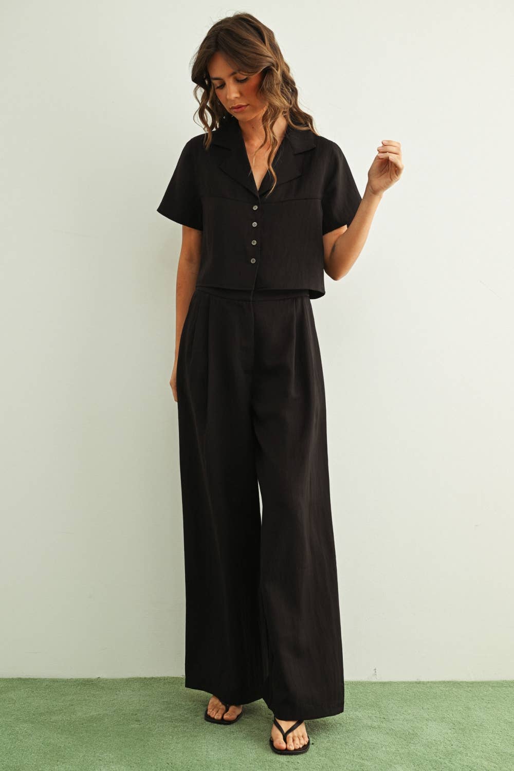 Miou Muse | Soft Rayon Button Front top