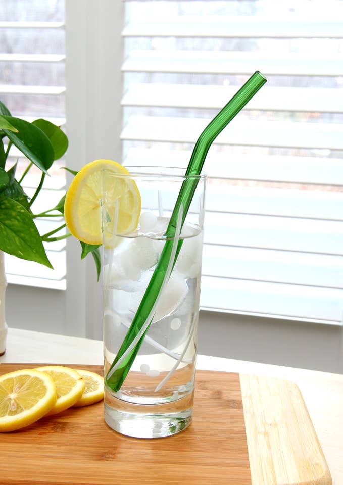 HeartStraws | Reusable Glass Straw 9" x 9mm Bent