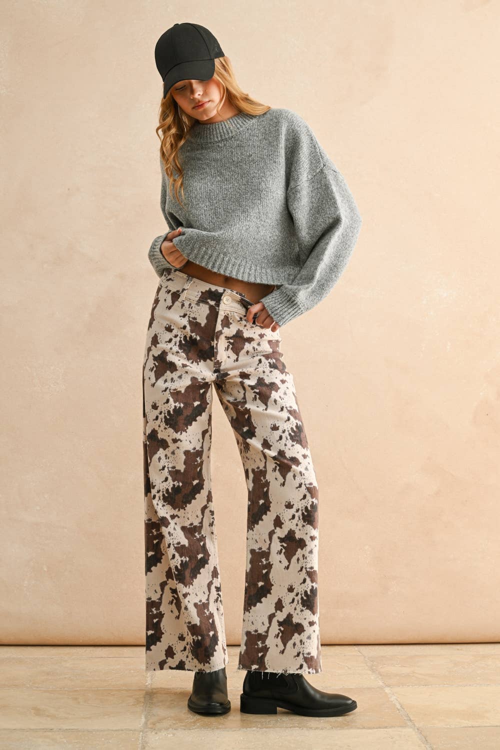 Miou Muse | Round Neck Simple Sweater Top