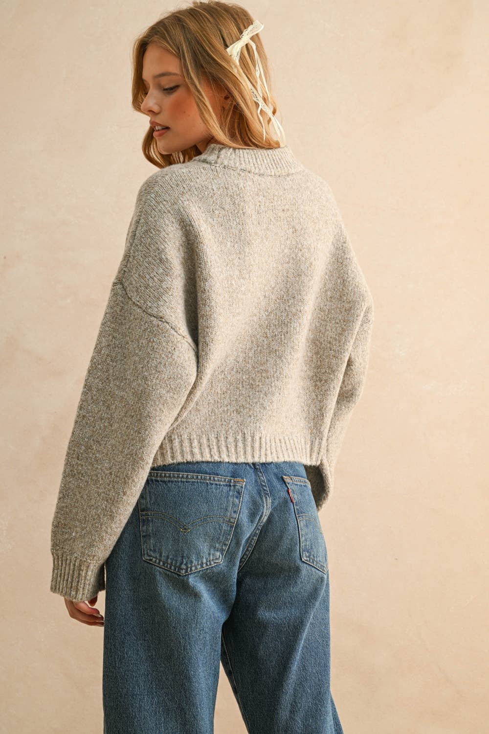Miou Muse | Round Neck Simple Sweater Top