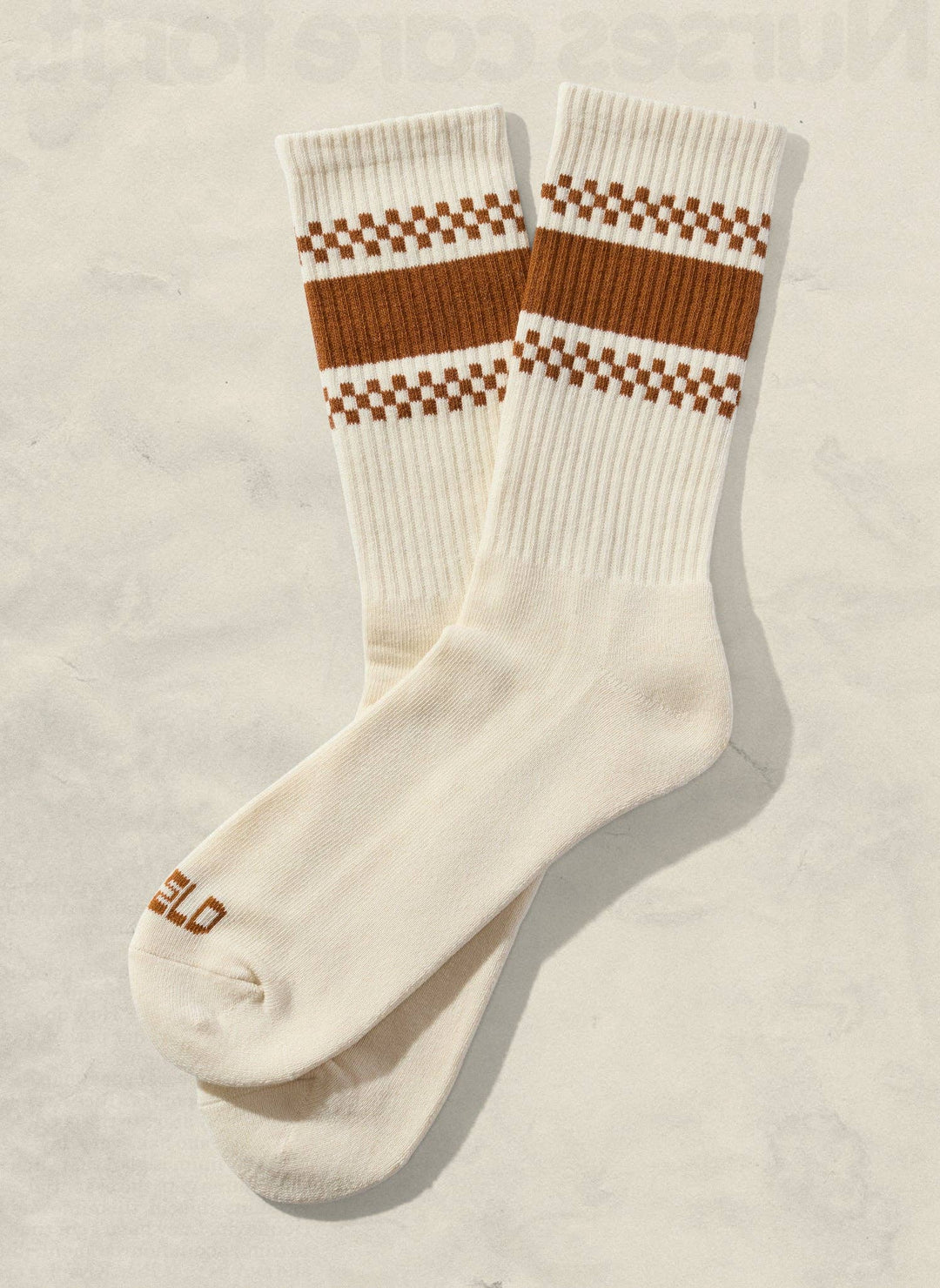 Weld Mfg | Checkerboard Striped Crew Socks