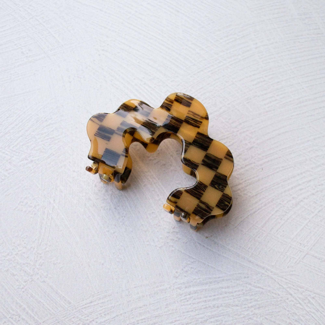 Tiepology | Eco Wave Cloud Checkerboard Pattern Hair Claw Clip