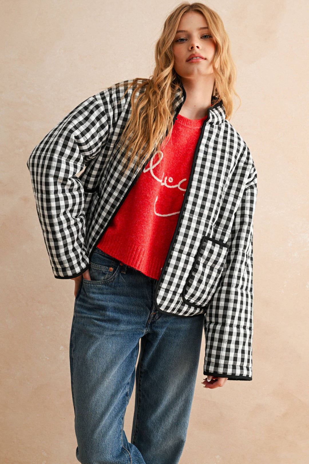 Miou Muse | Gingham Print Jacket