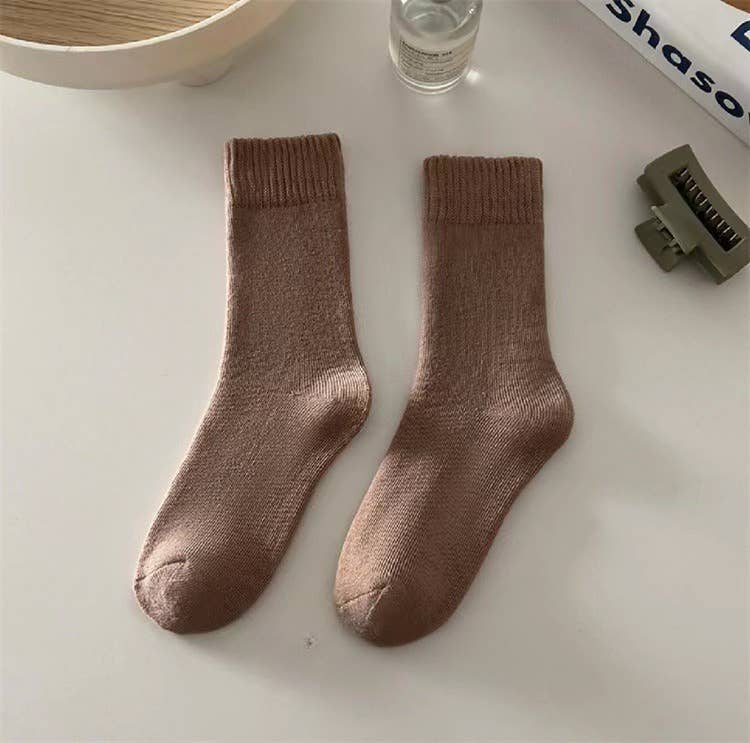 Sweetkama | Ladies Inside Velvet Solid Color Socks