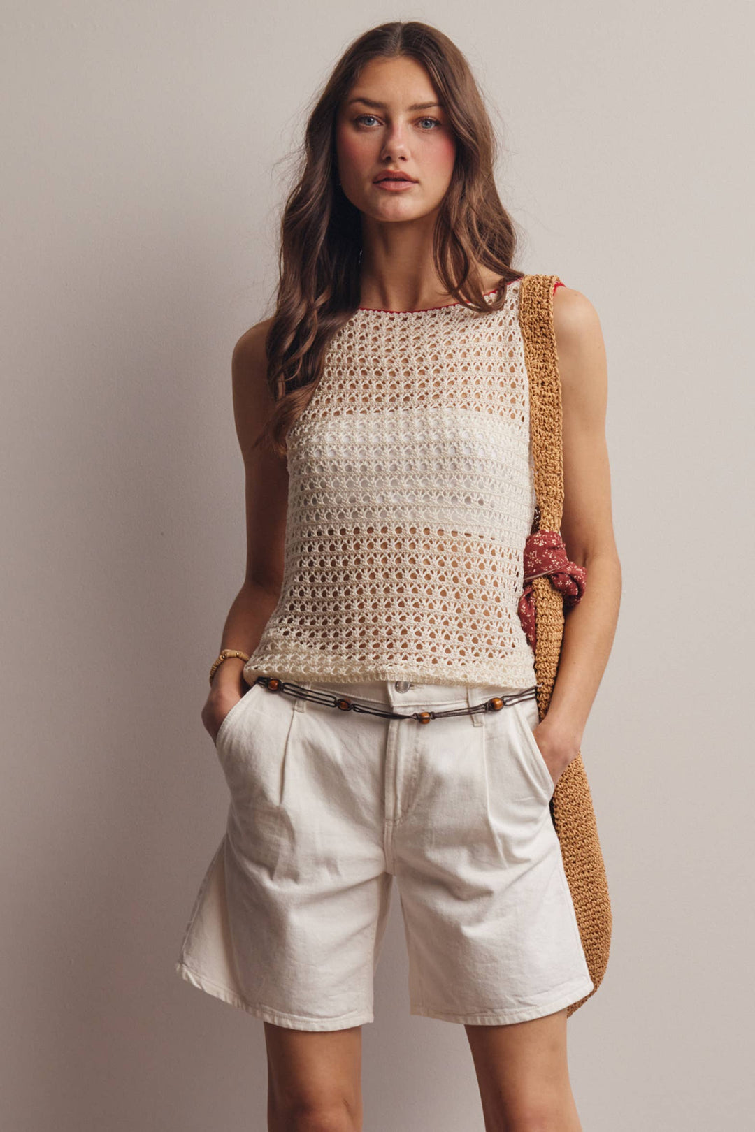 Forte | Sleeveless Crochet Knit Top
