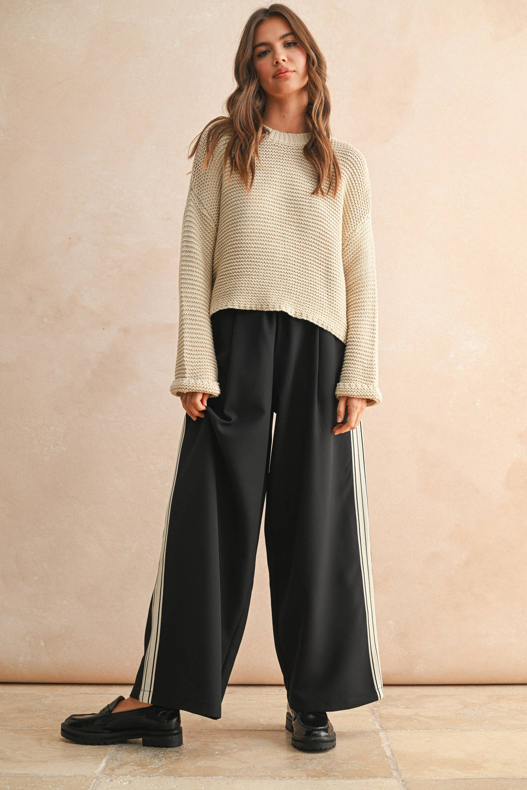 Miou Muse | Round Neck Sweater Top