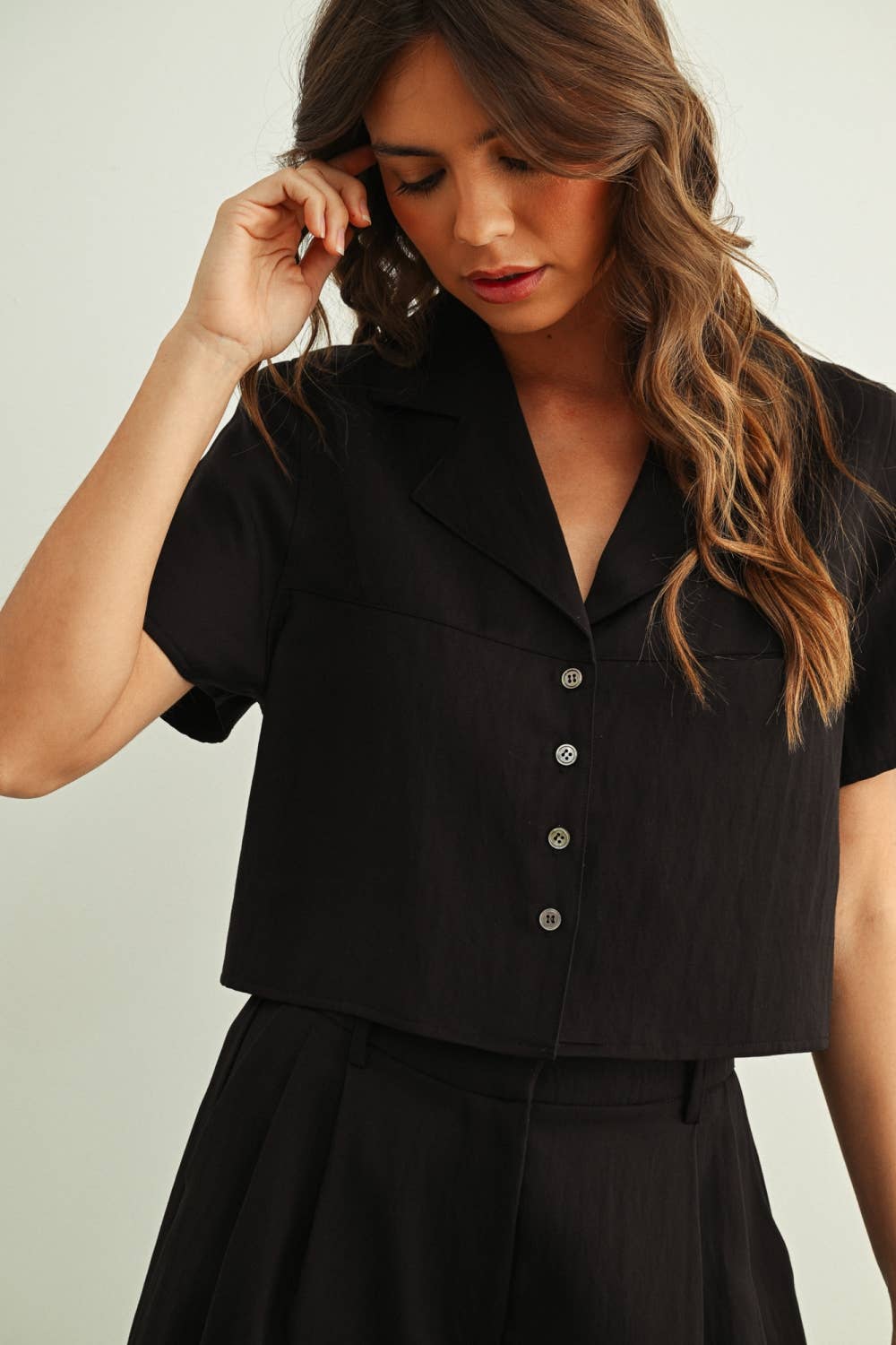 Miou Muse | Soft Rayon Button Front top