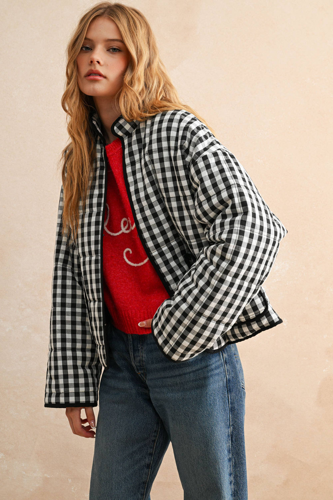 Miou Muse | Gingham Print Jacket