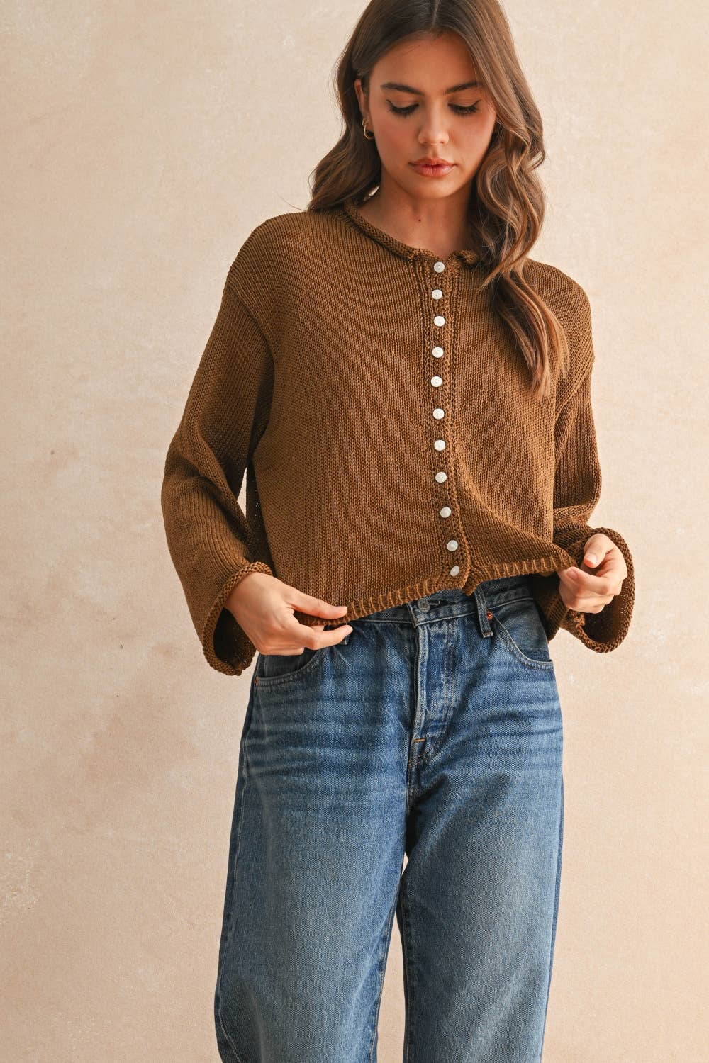 Miou Muse |Light Weight Button Front Cardigan