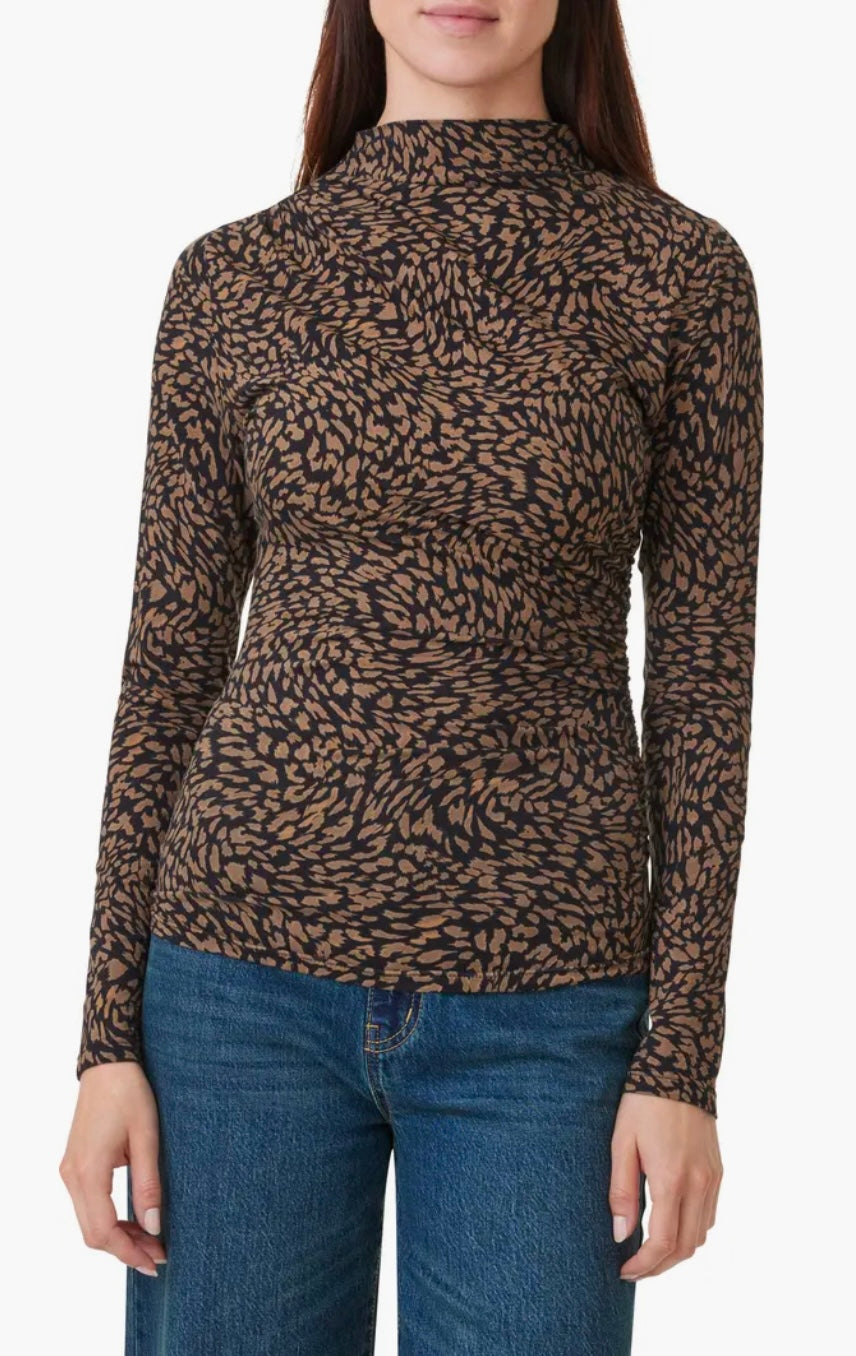 Habitual | Leopard Print Mock Neck Shirt