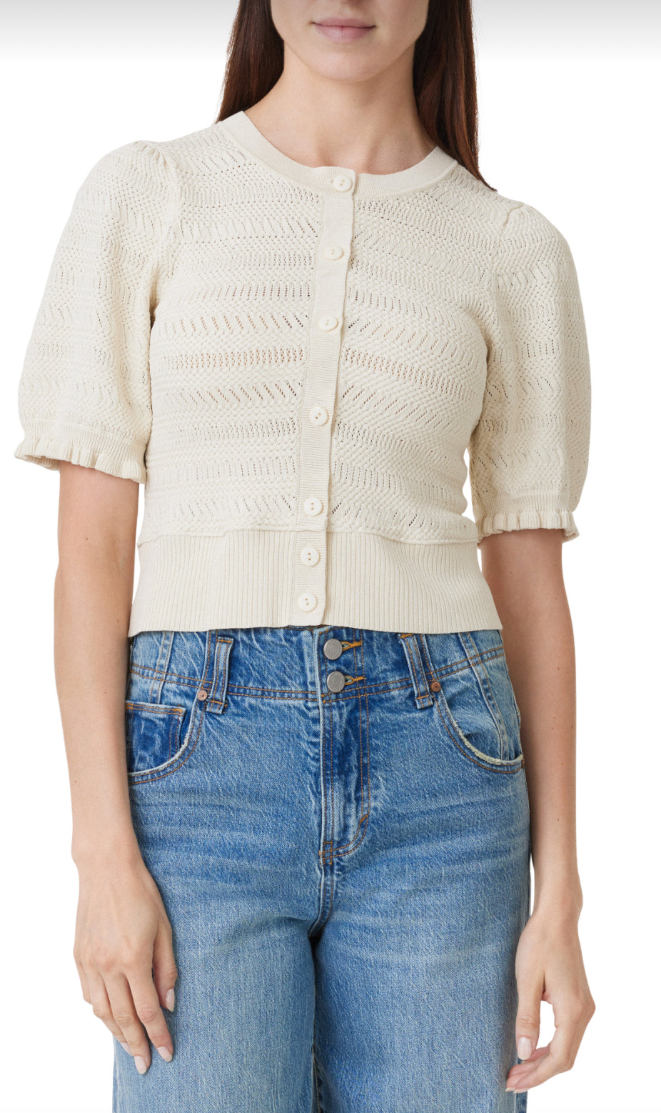 Habitual | Novelty Stich Short Sleeve Cardigan