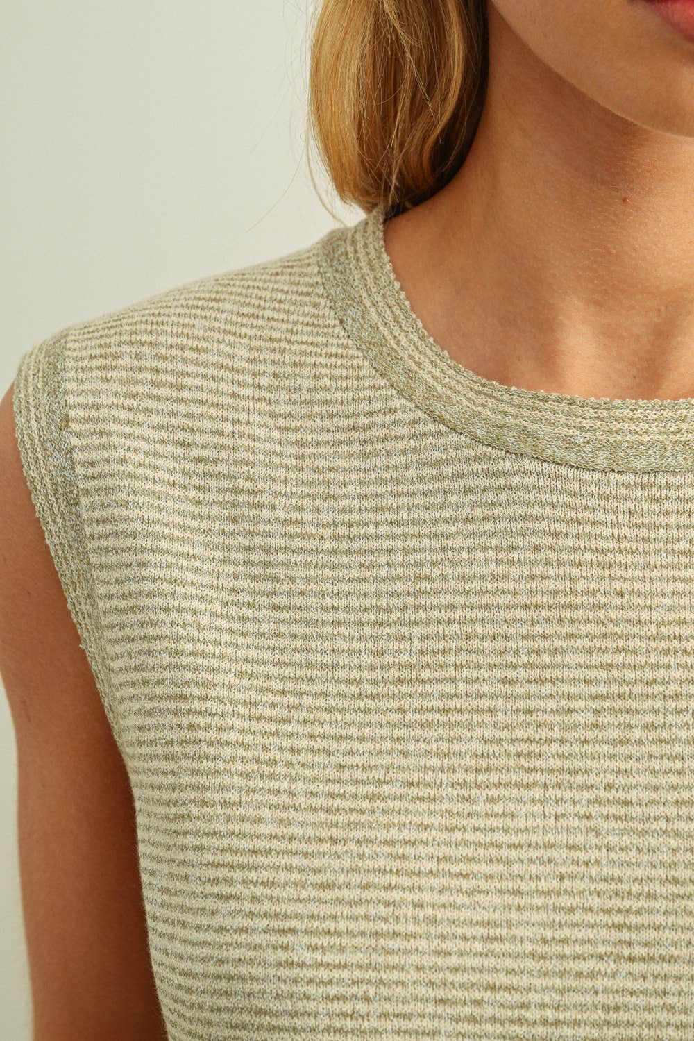Miou Muse | Pinstripe Knit Tank Top