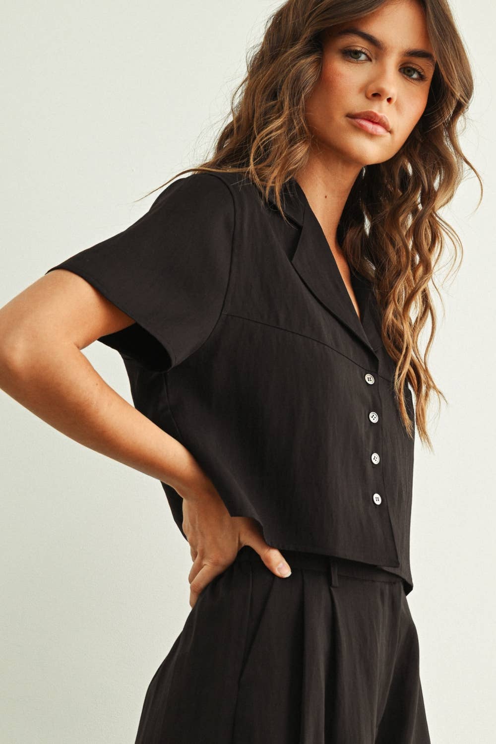 Miou Muse | Soft Rayon Button Front top