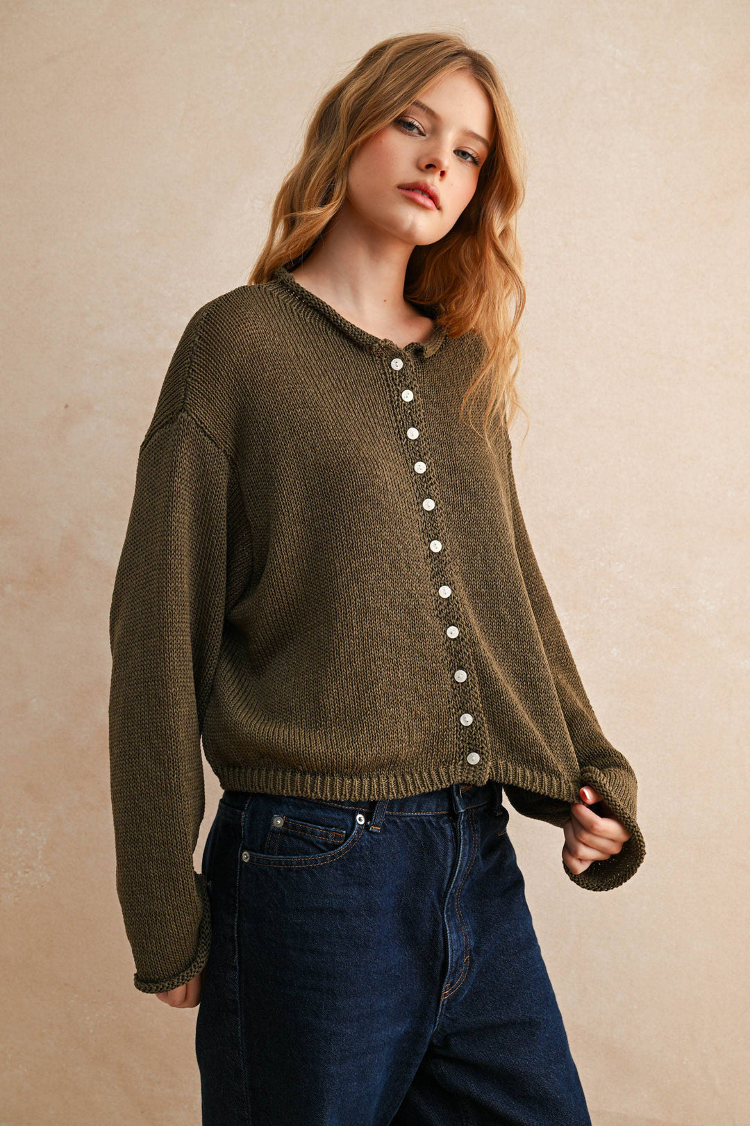 Miou Muse |Light Weight Button Front Cardigan