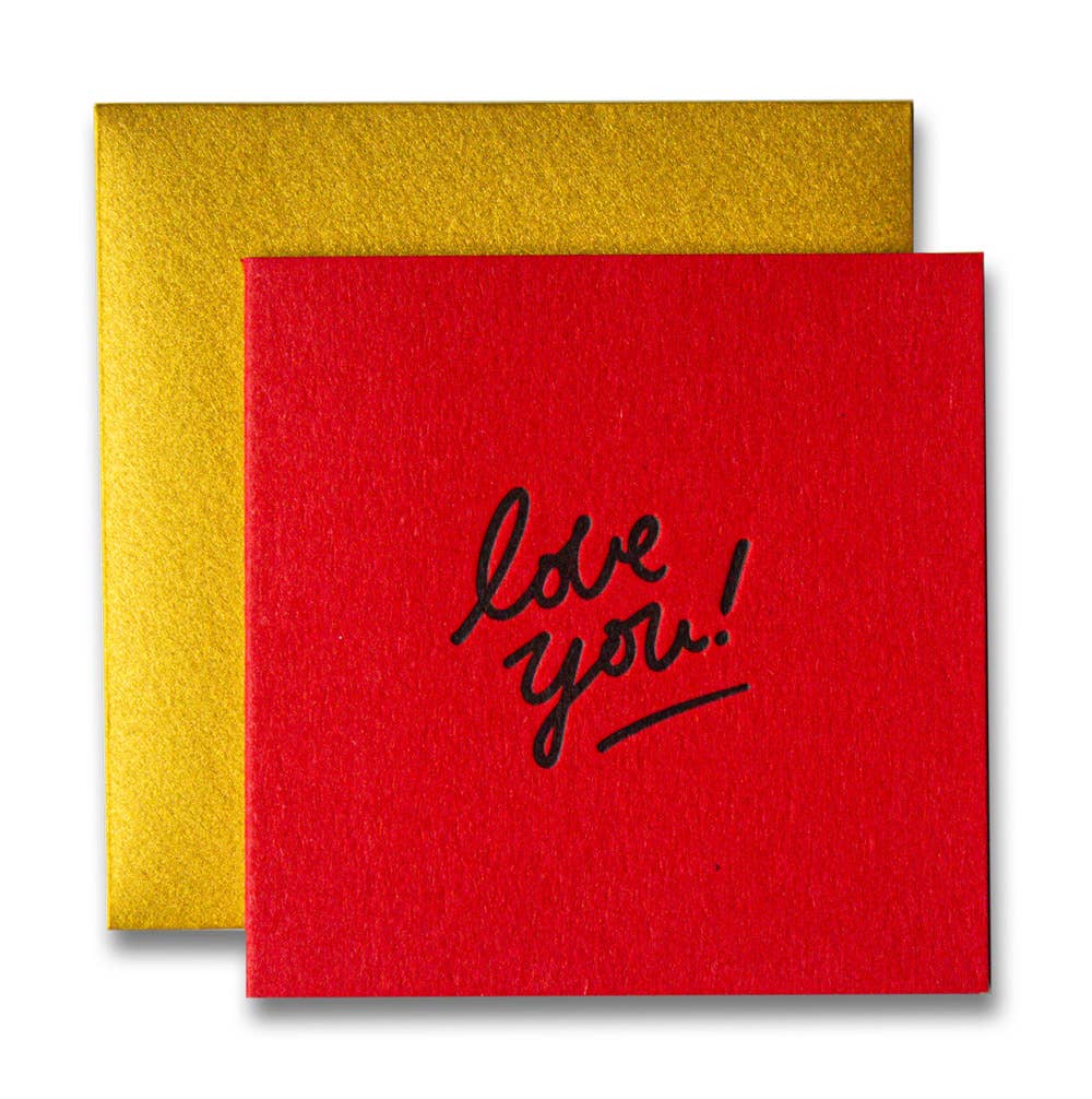 Ladyfingers Letterpress | Love You Letterpress Tiny Card
