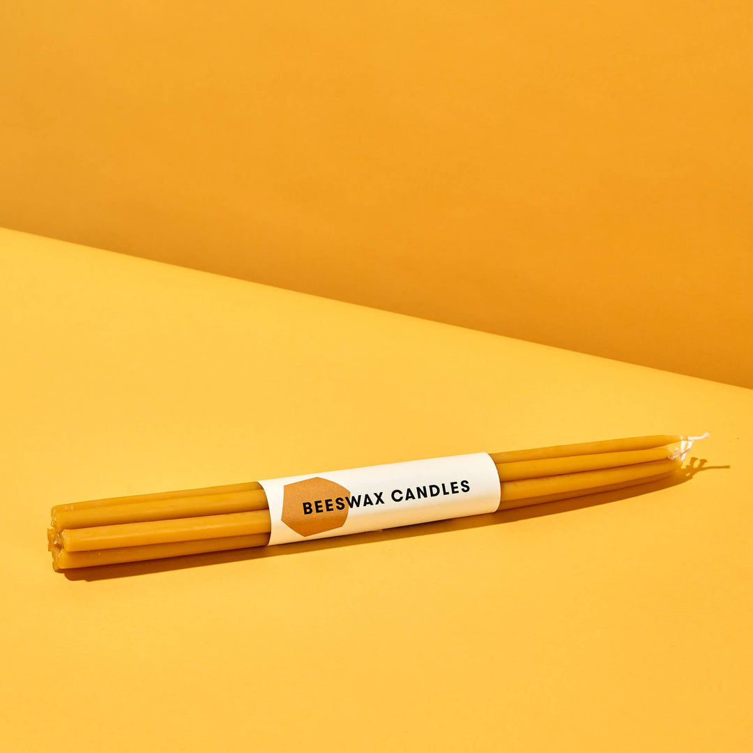 54 Celsius | Thin 100% Pure Beeswax Candles (7 Pack) - 12" Tall, Natural