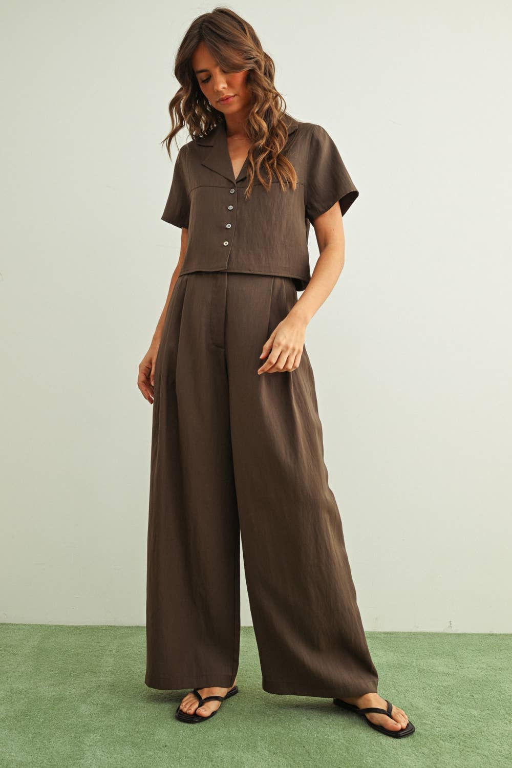 Miou Muse | Soft Rayon Button Front top