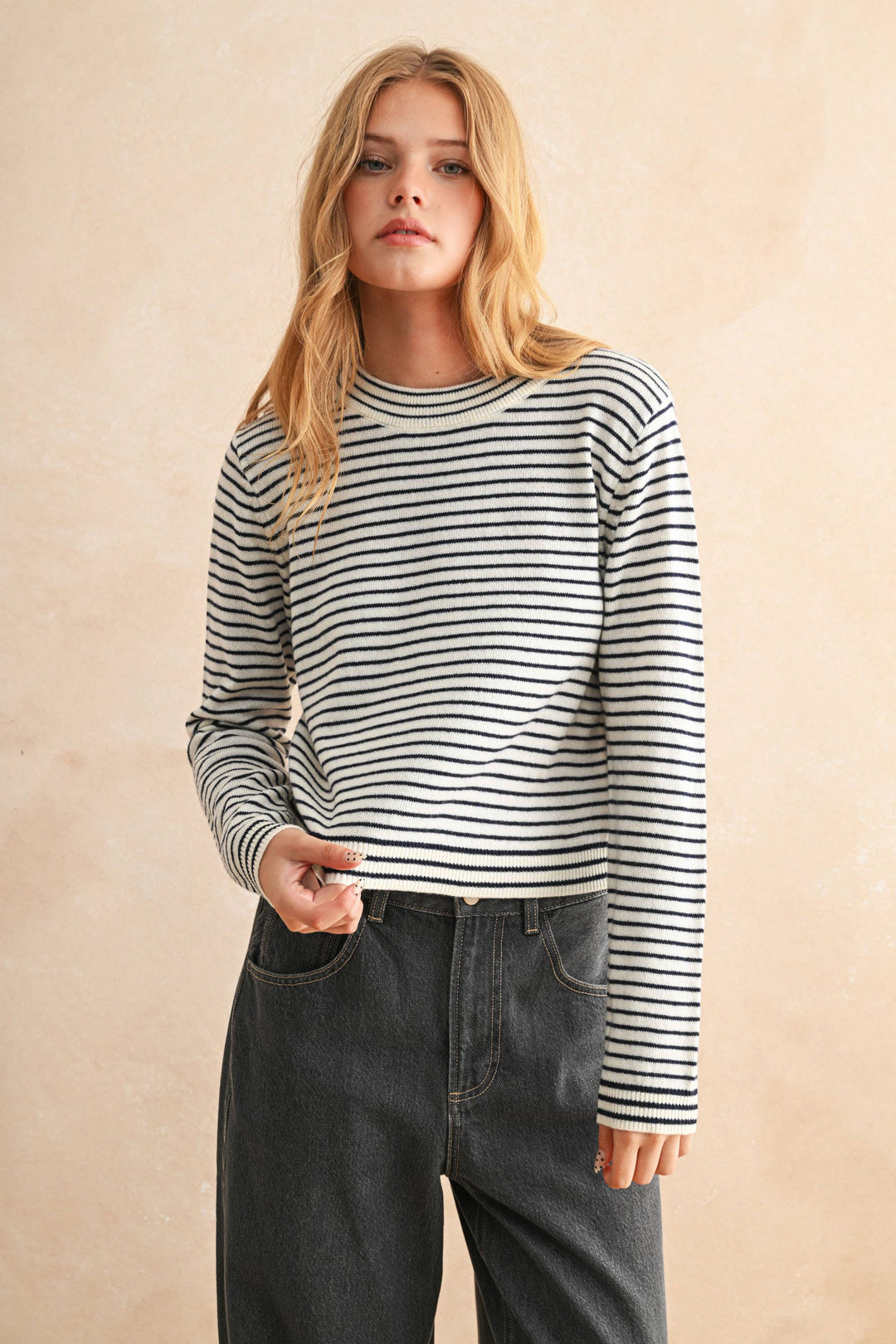 Miou Muse | Striped Sweater Top