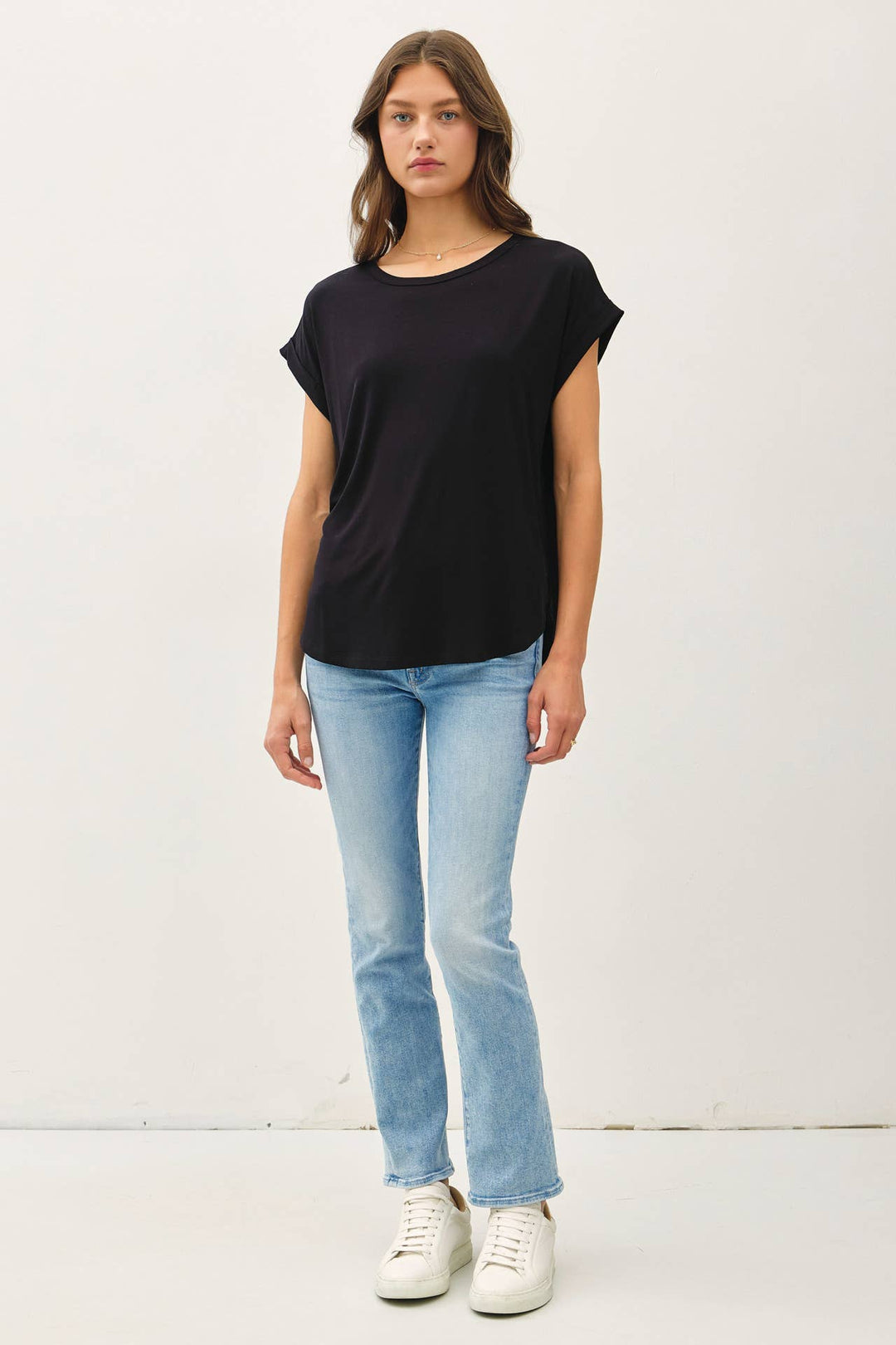 Be Cool | Bamboo Model Round Neck Dolman Cap Sleeve Shirt