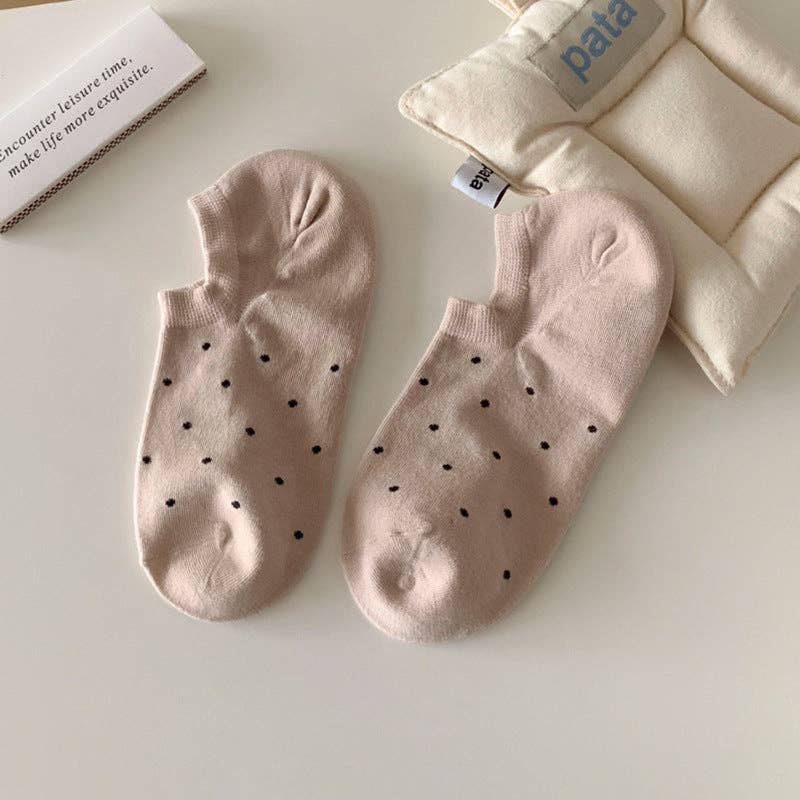 Sweetkama | Ladies Polka Dot Knit Boat Socks