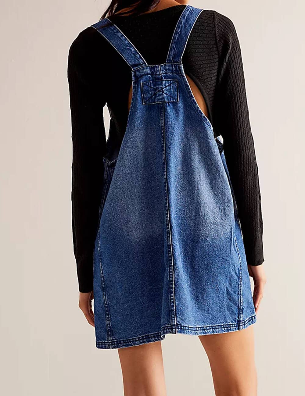 Sweetkama | Ladies Pocket Denim Mini Overall Dress