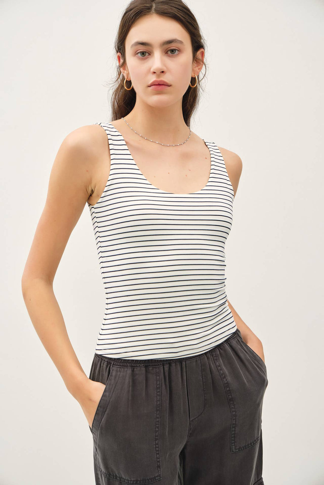 Be Cool | Ultra Soft Double Lined Striped Tank