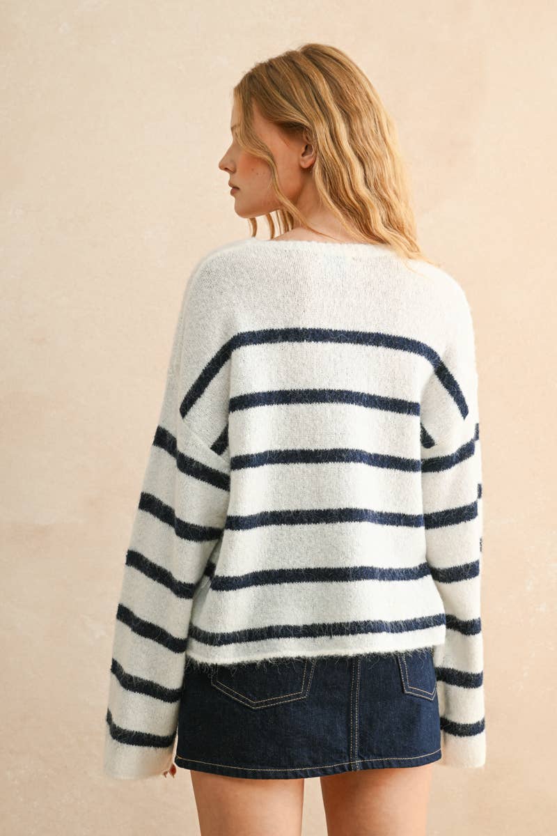 Milio Milano | Striiped Brushed Sweater Top