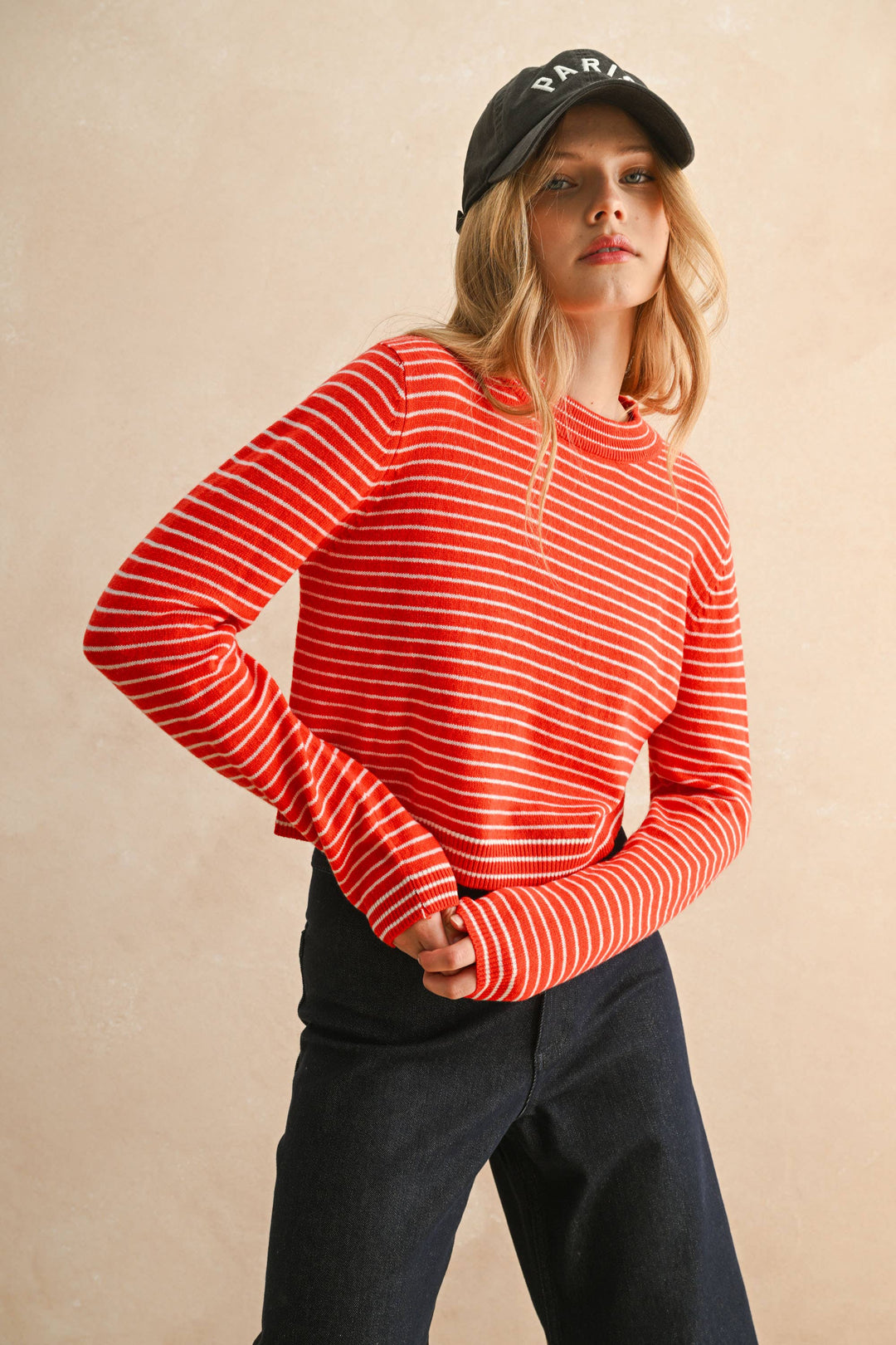 Miou Muse | Striped Sweater Top