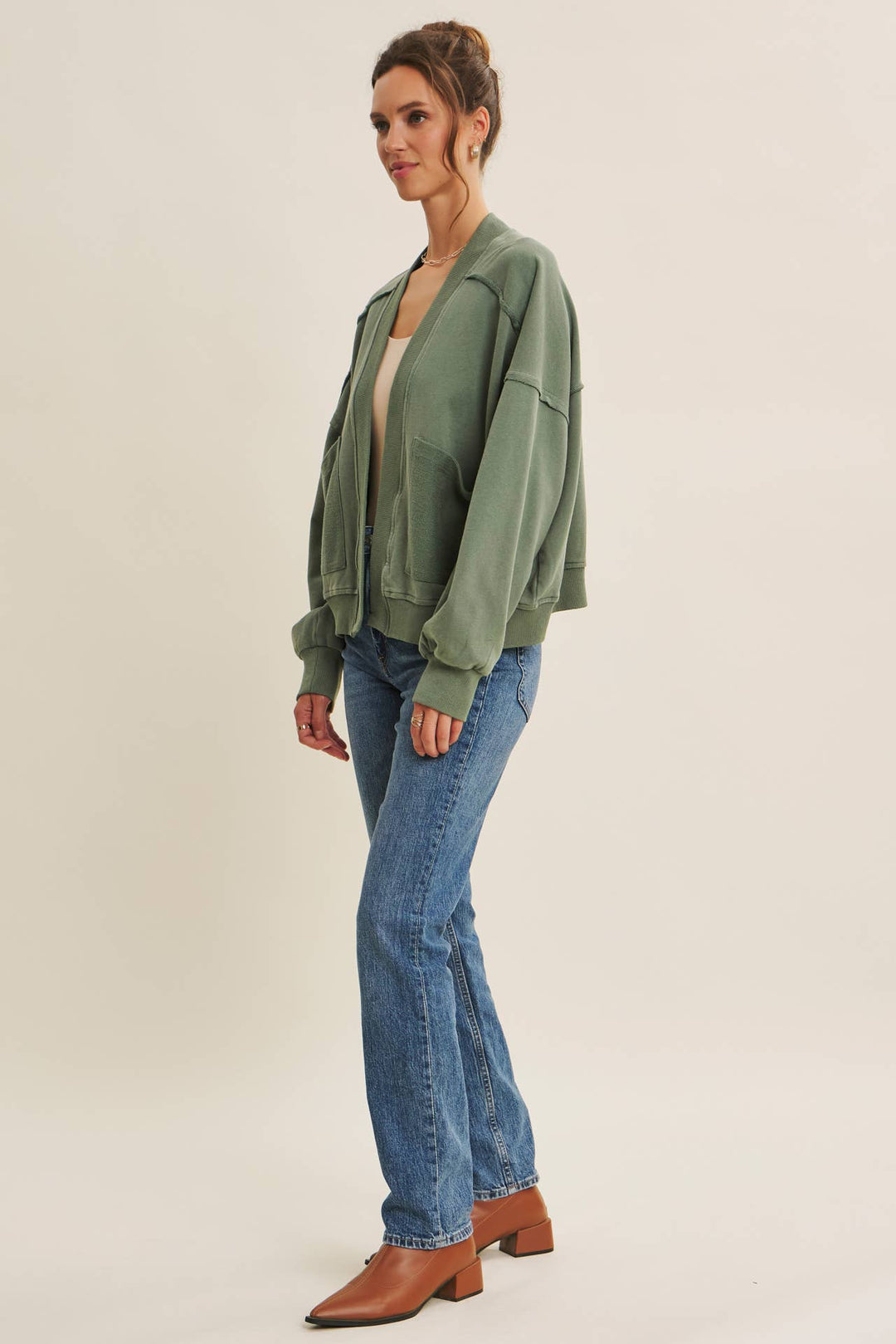 In february | Mineral Washed French Terry Cardigan